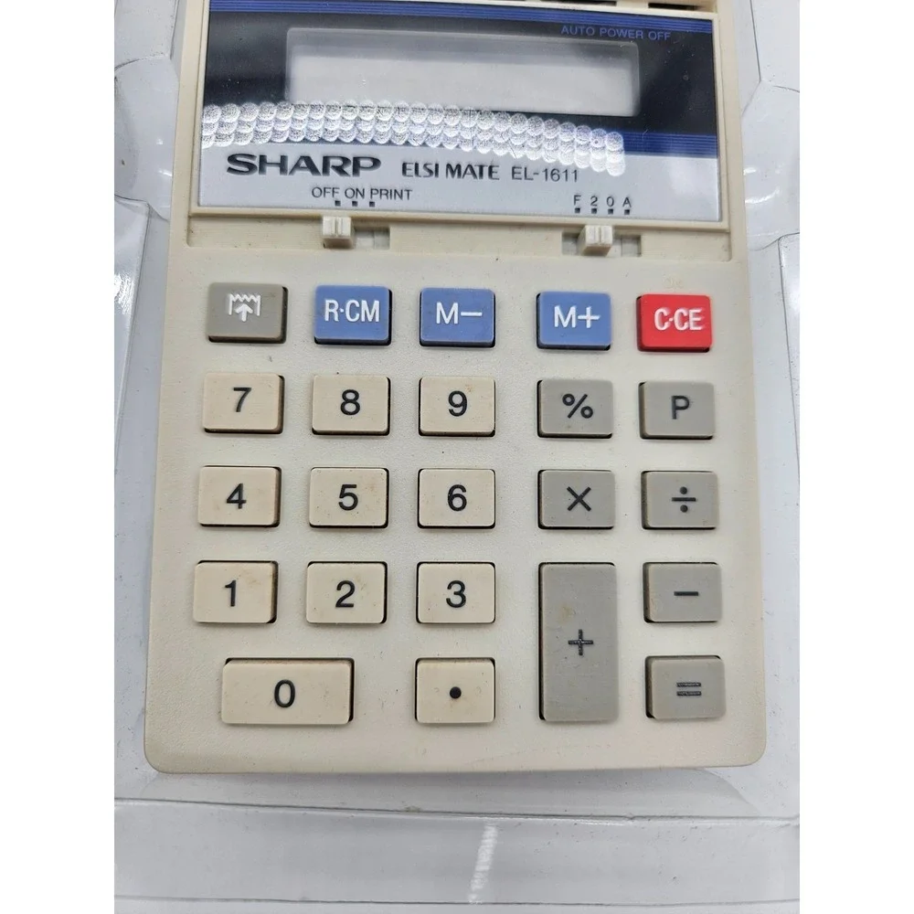 Vintage Sharp EL-1611 C Hand Held Print Display Calculator 10-Digit Printer‎